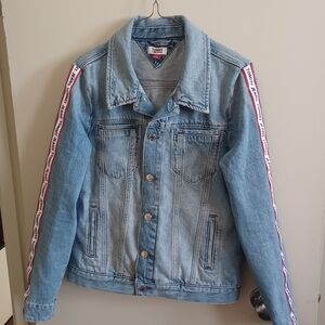 VTG TOMMY HILFIGER Trucker Sydney Tape Light Jacket Women's Sz M Capsule Spring